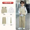Roupa Formal Infantil Estilo Novo da Primavera Conjunto de Colete para Pajem Roupa para Apresentação de Piano Terno de Apresentador Infantil Terno Pequeno