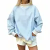 Coleção outono/inverno 2026 nova da Amazon europeia e americana transfronteiriça: moletom casual feminino listrado color-block, modelagem solta, manga longa, gola redonda levemente alta