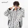 Sudadera con capucha estilo americano de calle con estampado de estrellas, unisex, colección de otoño, diseño de peso pesado, cárdigan con cremallera, corte holgado, prenda de abrigo de nicho