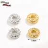 Chapado en Cobre con Oro Real de 18K, Cuentas Espaciadoras de Agujero Pasante Estilo Chino, Cuentas Sueltas, Pulsera de Cuentas, Materiales para Accesorios de Joyería DIY