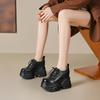 Primavera Nuevos Zapatos Blancos de Cuero Genuino con Aumento de Altura de 12 cm Zapatos de Plataforma de Fondo Grueso para Mujer Zapatos de Tacón Alto Pequeño Deportivos