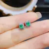 Venta al por mayor de fábrica Populares Pendientes de Esmeralda Natural Plata S925 Incrustados Piedra Principal 3*4 Joyería de Lujo Venta Directa de Fábrica