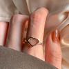 Anillo de plata de ley 925 con combinación de amor hueco para mujer, moderno, de celebridades de Internet, dulce, estilo retro, frío, ligero y lujoso.