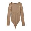 Suéter feminino de manga comprida com gola quadrada estilo americano, novo para o outono, top sexy justo para garotas quentes, peça básica