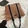 2025 Nueva Bolsa de Paja Moda Bolso de Viaje Diario para Mujer Más Fácil de Combinar Bolso de Hombro Bolso Tote de Gran Capacidad Bolso Tejido a Mano