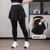 Pantalones Falda Falsos de Dos Piezas para Tallas Grandes de 100 kg, de Cintura Alta con Bolsillos, Pantalones Capri de Abrigo, Pantalones Falda de Fitness, Suministro Transfronterizo