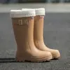 Botas de Chuva Impermeáveis da Moda para Mulheres, Botas de Chuva de Cano Alto para Adultos com Fivela, Sapatos Longos de Água para Exterior, Botas Martin, Botas de Neve, Botas de Chuva