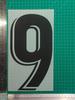 La Liga jersey negro sin etiqueta para adulto A número letra estampado en caliente mapa de transferencia térmica jersey suministros para jersey