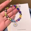 Pulsera de cuentas de flores de esmalte coloreado para mujer, temperamento dulce y fresco, pulsera de girasol, joyería de mano roja de internet al por mayor