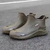 Botas de Lluvia de Moda para Acampar, Senderismo, Vadear - para Hombre, con Acolchado de Algodón para Calidez, Zapatos de Lluvia para Viaje Diario en Todas las Estaciones, Impermeables, Antideslizantes, Resistentes al Desgaste, de Goma