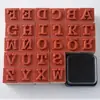 Sellos de Letras de Madera Creativos para Diario Hechos a Mano DIY Letras Inglesas Mayúsculas y Minúsculas Sellos de Madera Venta al por Mayor