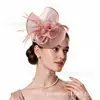 Tocados de imitación de plumas de lino estilo europeo y americano para Amazon transfronterizo, adecuados para festivales de carreras de caballos, bailes y banquetes; ventas directas de fábrica