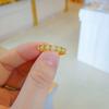 Anillo tejido de oro amarillo antiguo Anillo de esmalte verde con incrustaciones de seda Ruyi para mujer Estilo chino Lujo ligero que combina con todo