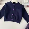 Wumei Zijiang 2025 Nuevo Conjunto de Otoño para Niñas Suéter de Punto Cárdigan Falda a Cuadros de Bebé Conjunto de Dos Piezas