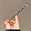 Grampo de cabelo de flor de magnólia, grampo de cabelo de estilo antigo, acessório de cabelo Hanfu, acessório de cabelo de cheongsam para mulheres, grampo de metal com pérola e franja, grampo de cabelo de jade
