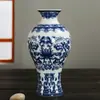 Jarrón Boca Pequeña Cerámica Celadón Insertado en Pared Porcelana Azul y Blanca Mini Hidropónico Adornos de Arreglo Floral de Pared Colgantes Pequeños Adornos Florales