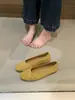 Sapatos femininos appyfeeling 2026 novo modelo, estilo suave e feminino, bico redondo roxo com laço, sapatos baixos confortáveis para mulheres