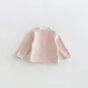Camiseta interior gruesa para niña, colección de invierno 2026, forro polar liso acanalado para bebé, ropa de invierno para niños, zdy6697