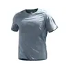 Camiseta de Manga Corta Estilo Perezoso Transfronteriza para Hombre, Top Deportivo Delgado de Verano, Ropa de Fitness Transpirable para Correr de Media Manga, Estilo Nuevo