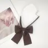 Plaid a Rayas Retro Marrón Corbata de Lazo Perezoso Estilo Japonés Color Café Corbata de Lazo para Uniforme Académico de Mujer Estilo Universitario para Hombre de Moda