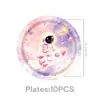 Nuevos Vajilla y Decoraciones de Fiesta de Cumpleaños para Niñas Temática de Astronauta Rosa de Amazon Banderines y Pancartas Desechables