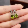 Pendientes Transfronterizos de Peridoto Natural para Mujer, Accesorios de Nicho de Alta Gama, Joyería de Plata 925, 6*8, Ventas Directas de Fábrica