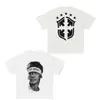 Camiseta de Algodão com Manga Curta Estampada de Futebol Americano do Neymar 220G Transfronteiriça para Homens e Mulheres, Estampa Esportiva e de Lazer