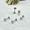 Liga de titânio G23 rosca interna cabeça chata piercing labial F-136 titânio rosca interna superfície curva brincos para orelha piercing corporal joias para orelha