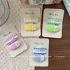 Nuevo Pasador para el Cabello Infantil de Encaje a Cuadros Dulce Estilo Coreano con Flequillo Lateral de Tela, Accesorio Ovalado Versátil para el Cabello