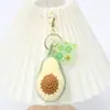 Colgante de Aguacate Mantequilla Tejido a Crochet Hecho a Mano Llavero de Aguacate de Hilo Accesorio para Bolso Hecho a Mano Creativo