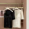 Conjunto de Pijama Sexy de Encaje Ondulado de Color Sólido Romántico Nuevo de Verano con Almohadillas en el Pecho para Mujer