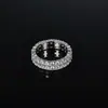 Suministro Transfronterizo Anillo Cerrado de Plata de Ley S925 de Doble Fila con Moissanita para Hombres y Mujeres, Joyería de Anillo Personalizada de Moda Europea y Americana