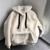 Sudadera de Lana de Cordero para Mujer Otoño e Invierno Estilo Ins K Waitmore Moderna con Capucha Forro Polar Engrosada Holgada Prendas Exteriores Superior Ropa
