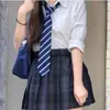 Corbata Jk Estudiante Femenina Estilo Universitario Corbata de Ritmo Libre Corbata de Moño Camisa Azul y Blanco Rayado Escolar Corbata de Moda