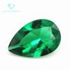 Venta al por mayor de fábrica Piedra desnuda Nano Verde en forma de pera Punto Sintético Base Puntiaguda Gota Esmeralda Nano Esmeralda Inserción de Cera