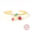Anel de fruta de diamante compacto mini em prata de lei S925 Europa e Estados Unidos venda quente moda criativa INS anel personalizado anel anel