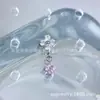 Astmf-13 Aleación de Titanio Rosa Colección Grande de Pendientes G23 Titanio Rosca Interna Circonita Pendientes de Labio Joyería para Piercings
