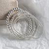 Nalan Abalorios de Plata S925 Abalorios Redondos Abalorios de Transferencia Pulsera Entrelazada de Plata Esterlina Pulsera Sencilla de Abalorios Ligeros Versátil S7427
