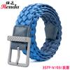 Estilo Popular Europeo y Americano Unisex Moda Cinturón Tejido Simple, Cinturón Transpirable Casual Sin Hebilla