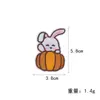 Parche Bordado de Conejo de Dibujos Animados Creativo Frutas Conejito Zanahoria Calabaza Elementos Parche de Decoración para Ropa Equipaje