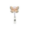 Hebilla retráctil de mariposa de color metálico, hebilla telescópica para festival de enfermeras con incrustaciones de diamantes giratorios, hebilla para insignia de certificado, regalo