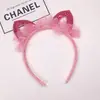 Accesorio para el cabello para niños estilo coreano, diadema de malla rosa con orejas de gato lindas de princesa y pedrería