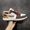 Zapatillas Unisex Auténticas Putian Shoes Aj1 de Caña Baja Cuero Genuino Moca Baloncesto Jordan Low Se Edición Limitada San Valentín Zapatos Casuales