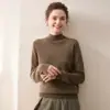 Lavável à máquina, mantém a forma~ Malha fina, gola alta, suéter 100% lã para mulheres, top ultra fino de Merino, suéter de base