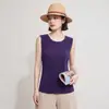 Camiseta sin mangas básica plisada estilo Miyake, cuello redondo, corte holgado, adelgazante, camisa base plisada, disponible para compra al por mayor