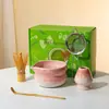 Amazon Transfronterizo Set de 100 Piezas de Matcha Cuenco de Matcha Cerámica Rosa con Boquilla Set de Piezas de Cerámica Mayoreo