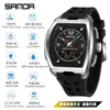 Reloj Deportivo Sanda de Doble Pantalla para Estudiantes de Secundaria, Montañismo al Aire Libre, Hora Mundial, Resistente al Agua, Cuenta Atrás, Versátil, Elegante Reloj Electrónico