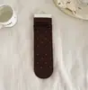 Calcetines holgados color chocolate para mujer, otoño e invierno, color café, retro, sencillos, versátiles, calcetines de lunares hasta la mitad de la pantorrilla, estilo japonés, adecuados para usar al aire libre