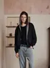 Jaqueta com Capuz Zíper Dupla Face Estilo Americano Retrô Pied-de-Poule Primavera e Outono Masculina Curta Solta Casual Top