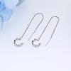 Novo zircão diamante em forma de orelha em forma de prancha orelha clipe de osso tassel linha de orelha temperamento longo feminino brincos de linha de orelha uma geração de cabelo